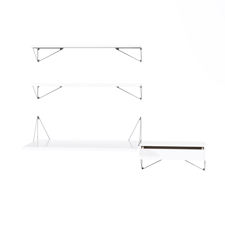 Système d'étagères Pythagoras Bundle E blanc-chrome - undefined - Maze