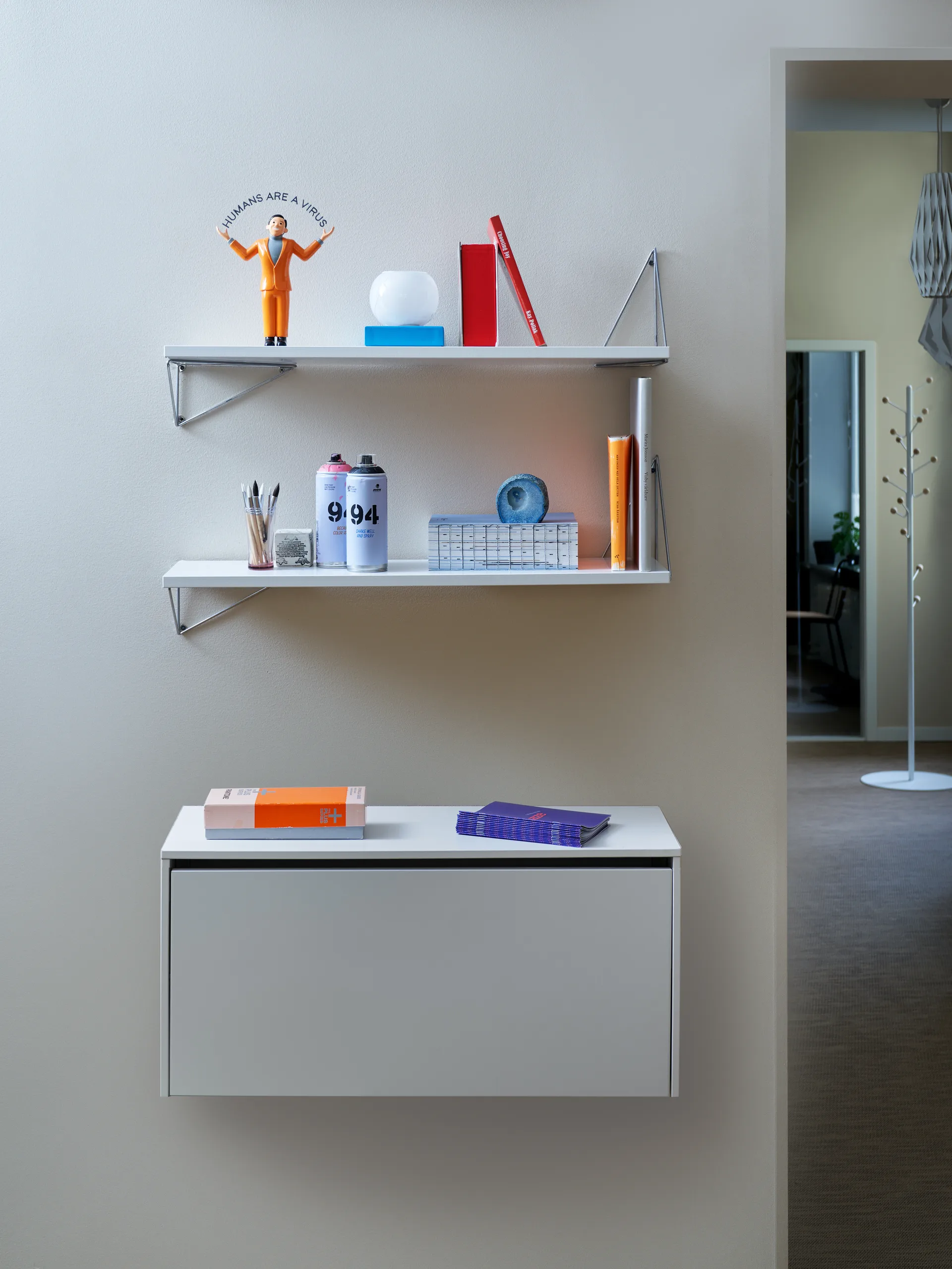 Système d'étagères Pythagoras Bundle F blanc-blanc Maze