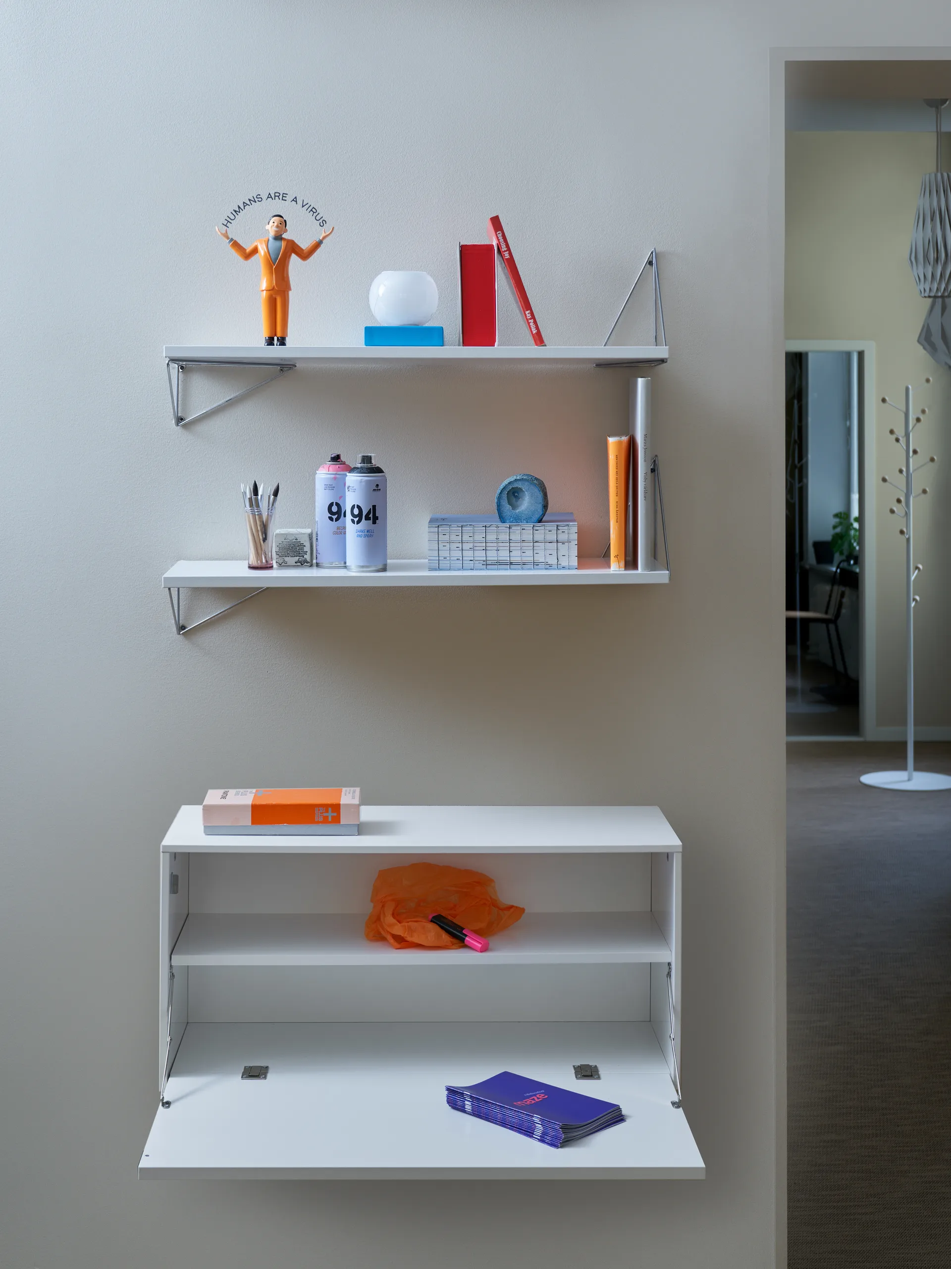 Système d'étagères Pythagoras Bundle F blanc-blanc Maze