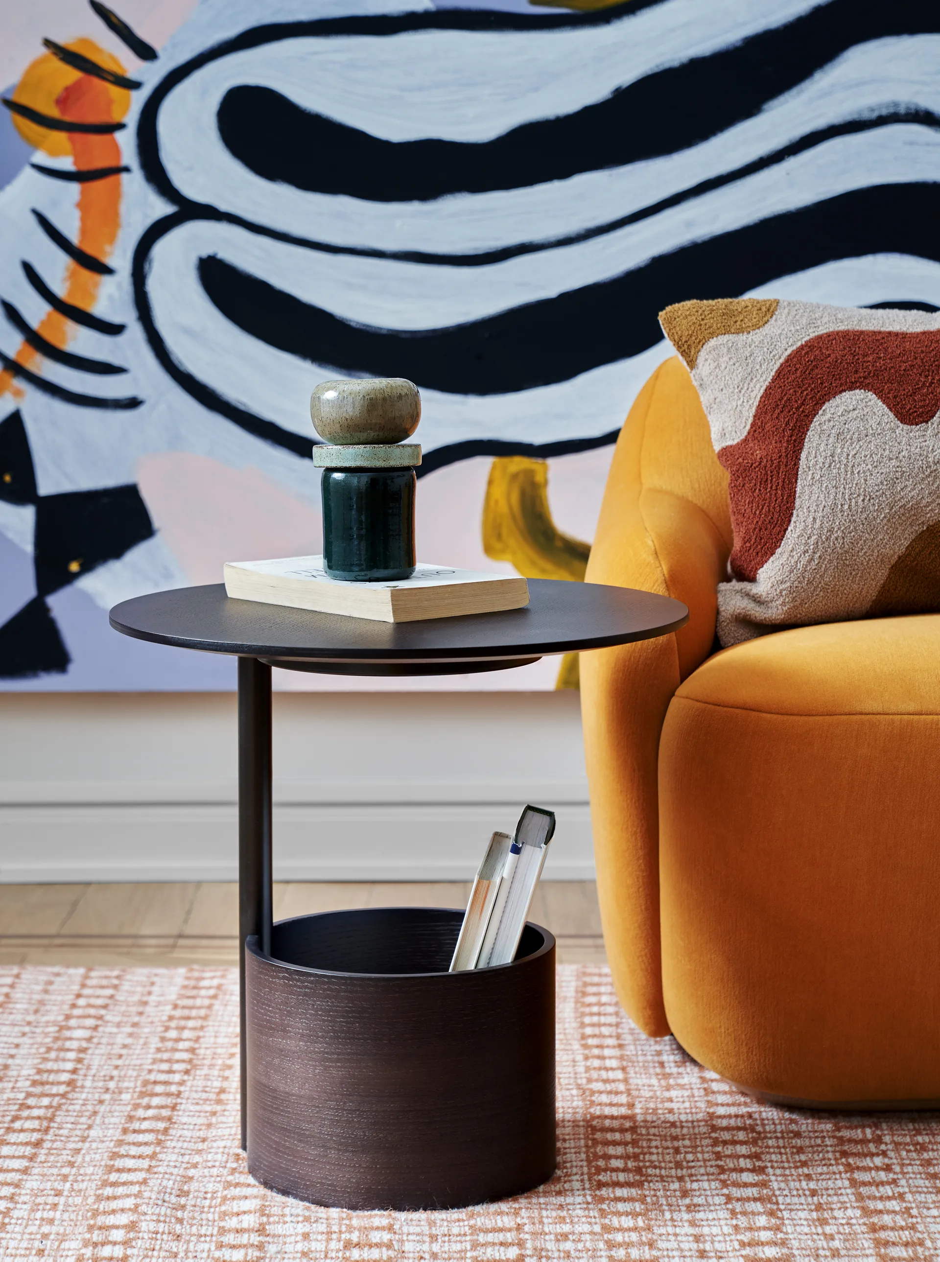 Table basse Parasol S Ø50 cm, Dark stained oak Maze