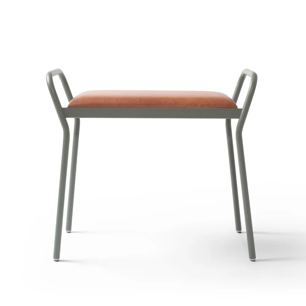 Tabouret Anyone, gris-vert/cognac vintage Maze