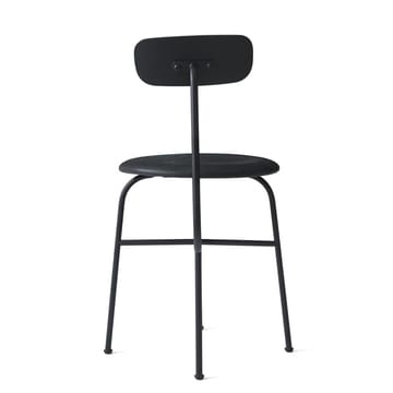 Chaise Afteroom assise cuir 4 pieds - noir-noir - MENU