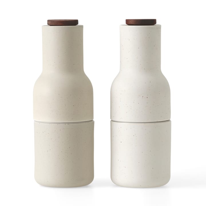 Moulin à épices céramique Bottle Grinder Lot de 2 - Sand (couvercle en noyer) - MENU