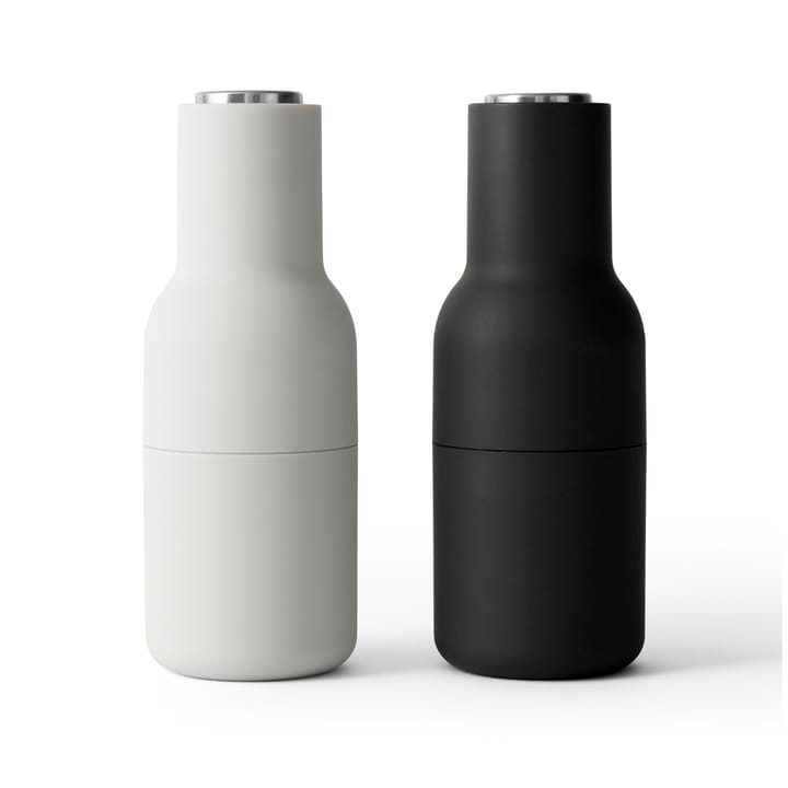 Moulin à poivre et à sel Bottle Grinder lot de 2 - Ash-carbon (couvercle en acier) - MENU