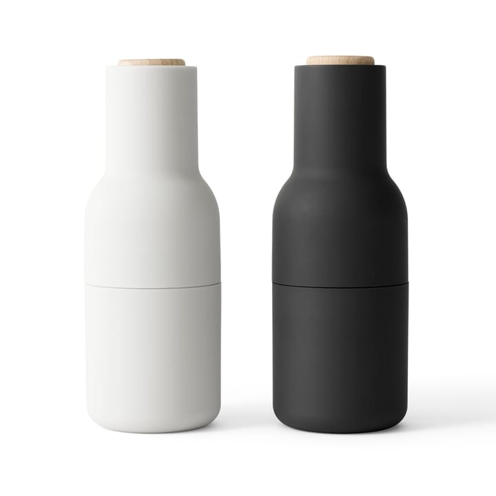 Moulin à poivre et à sel Bottle Grinder lot de 2 - Ash-carbon (couvercle en hêtre) - MENU