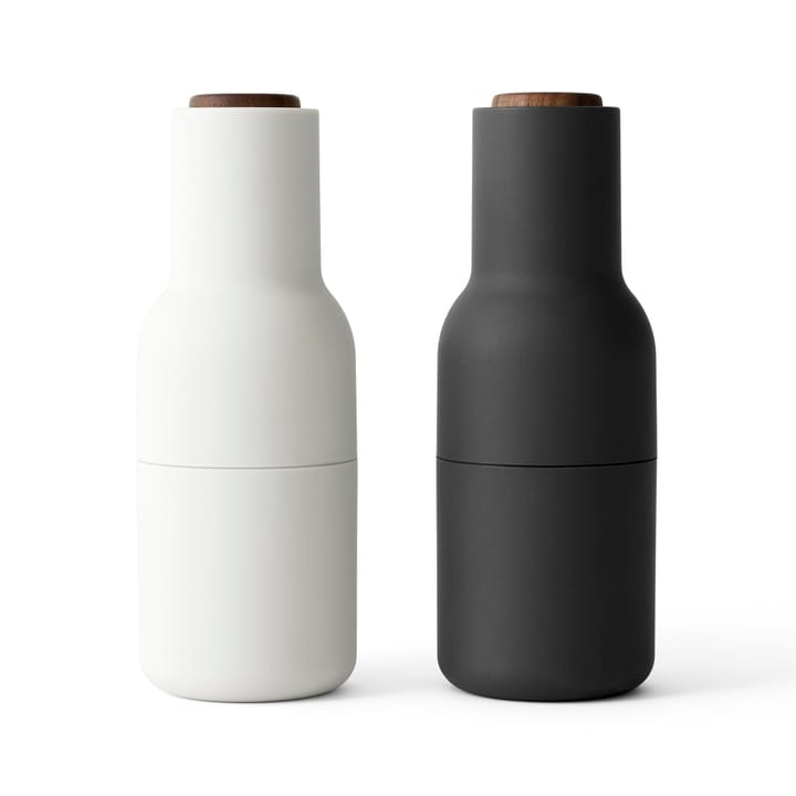 Moulin à poivre et à sel Bottle Grinder lot de 2 - Ash-carbon (couvercle en noyer) - MENU