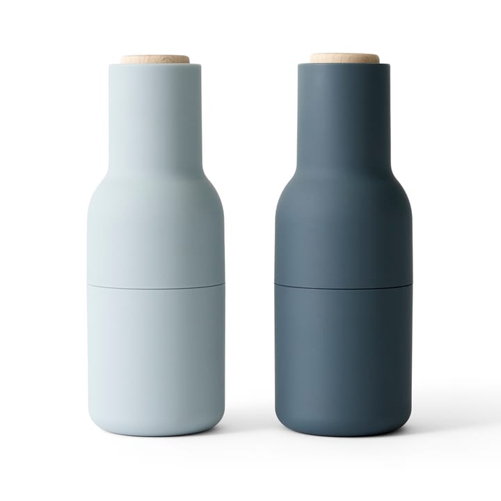 Moulin à poivre et à sel Bottle Grinder lot de 2 - Blues (couvercle en hêtre) - MENU