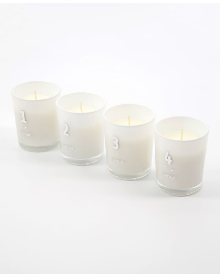 Bougie parfumée de l'Avent Meraki Lot de 4, Frozen meadow Meraki