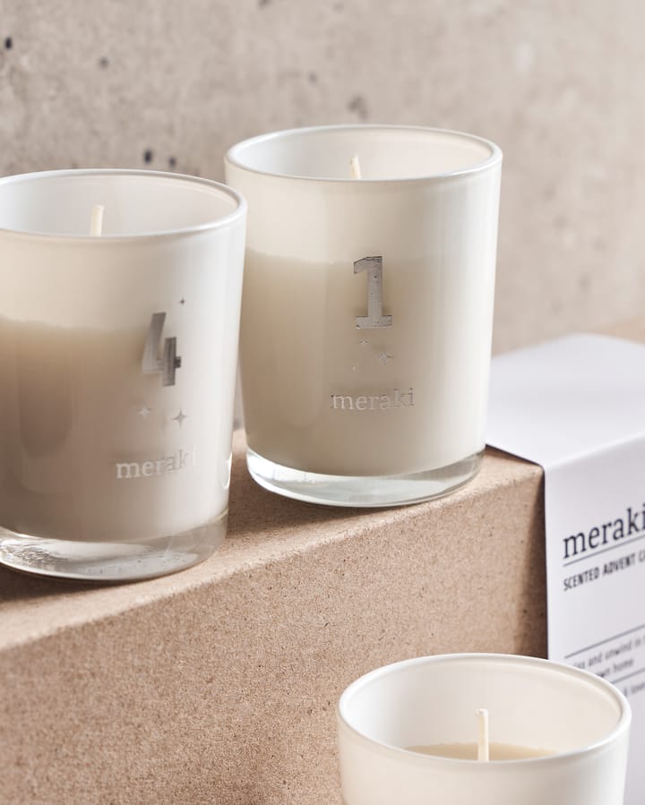 Bougie parfumée de l'Avent Meraki Lot de 4, Frozen meadow Meraki