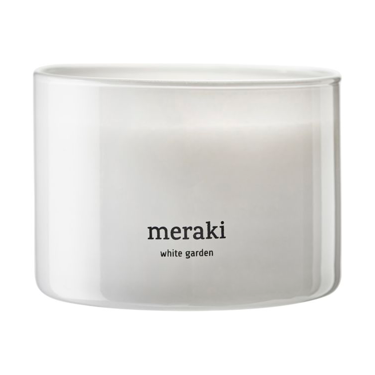 Meraki Bougie parfumée Meraki, 60 heures Jardin blanc