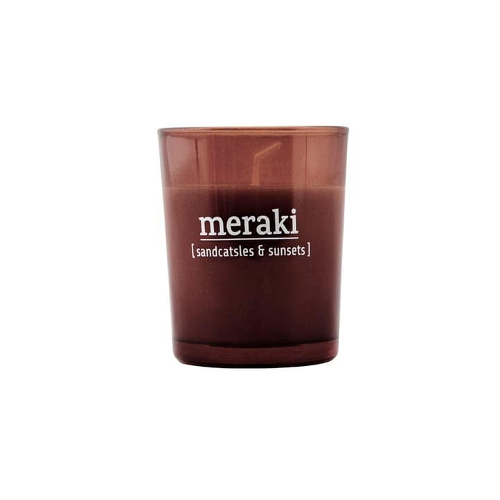 Bougie parfumée Meraki verre brun 12h - Sandcastles & sunsets - Meraki
