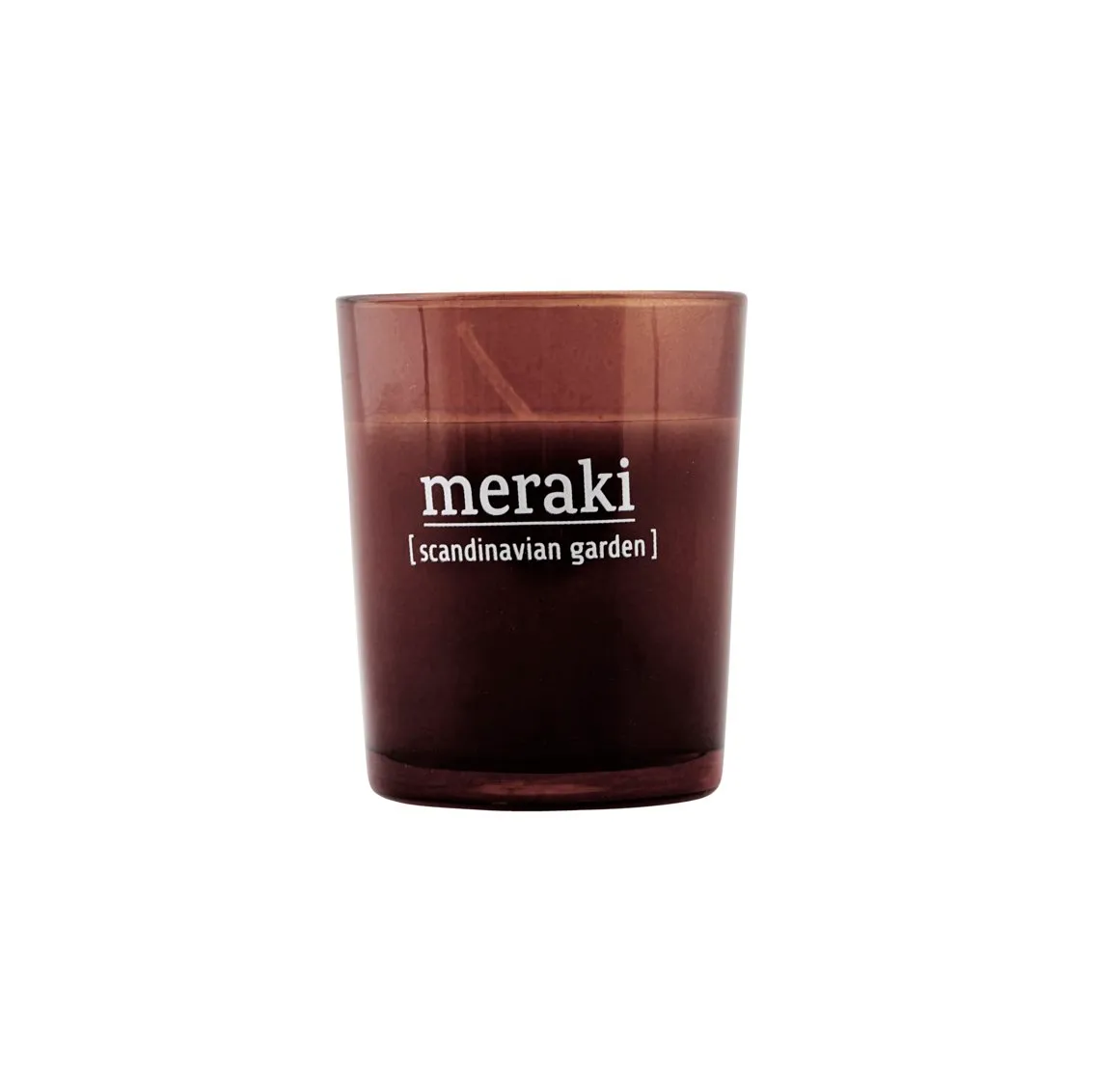 Bougie parfumée Meraki verre brun 12h, Scandinavian garden Meraki