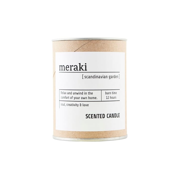 Bougie parfumée Meraki verre brun 12h, Scandinavian garden Meraki