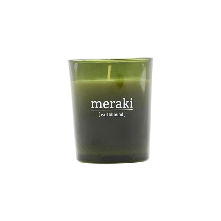 Bougie parfumée verre vert Meraki 12 heures - Earthbound - Meraki