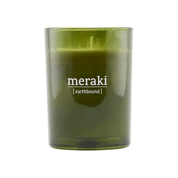 Bougie parfumée verre vert Meraki 35 heures - Earthbound - Meraki