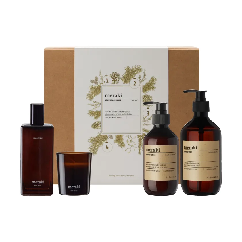Calendrier de l'Avent ensemble-cadeau Meraki, Bois foncé, Aube nordique Meraki