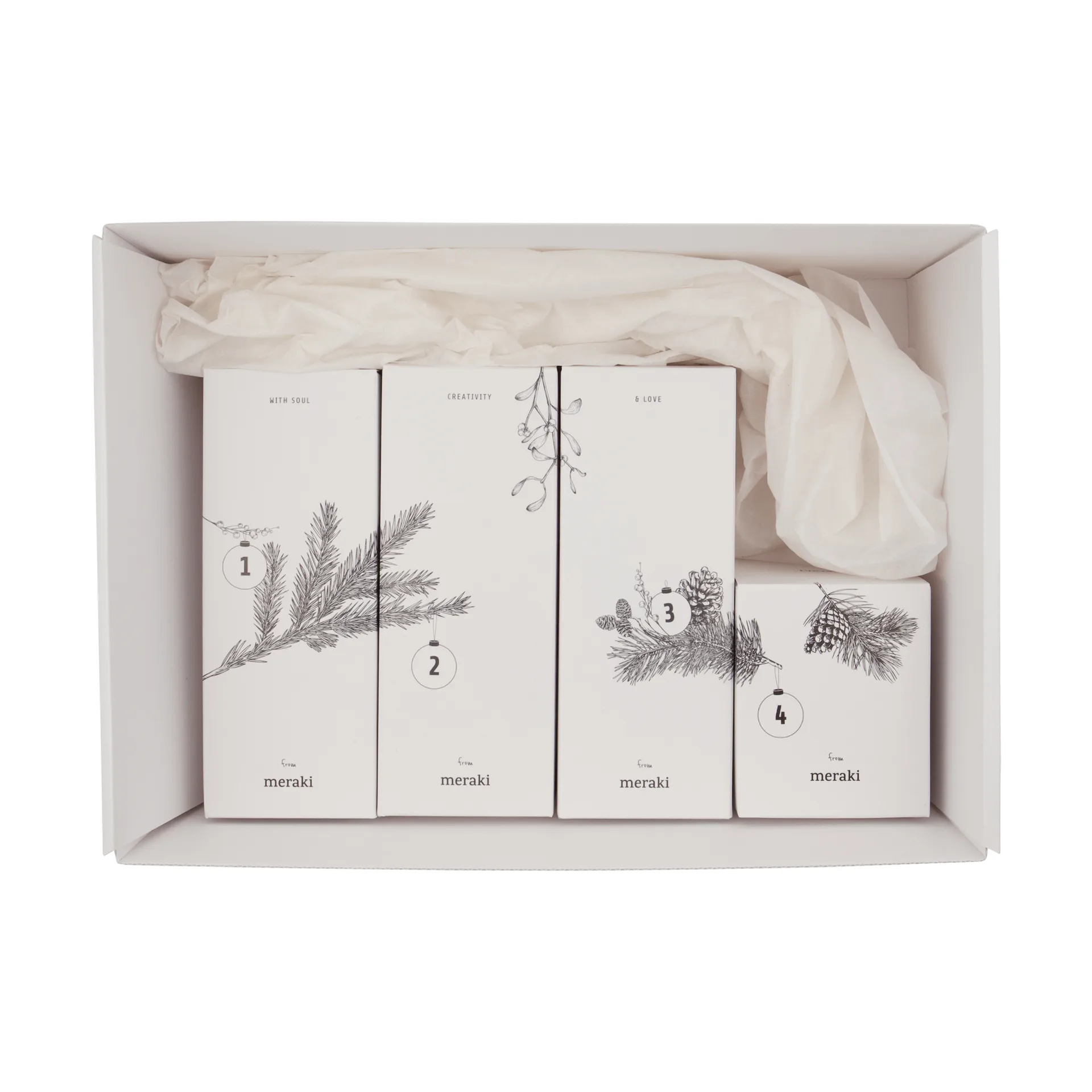 Calendrier de l'Avent ensemble-cadeau Meraki, Meadow bliss, Silent amber Meraki