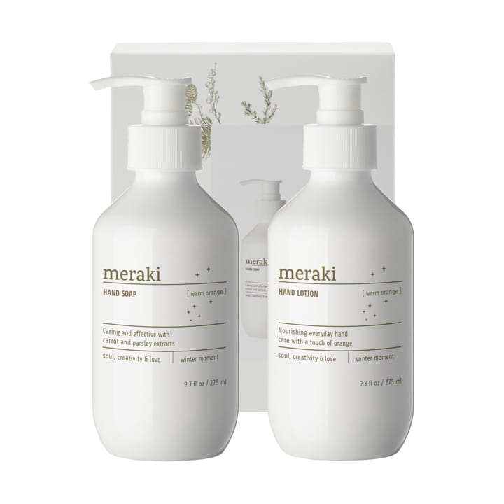 Coffret cadeau Meraki, savon et lotion à mains - Orange chaud - Meraki