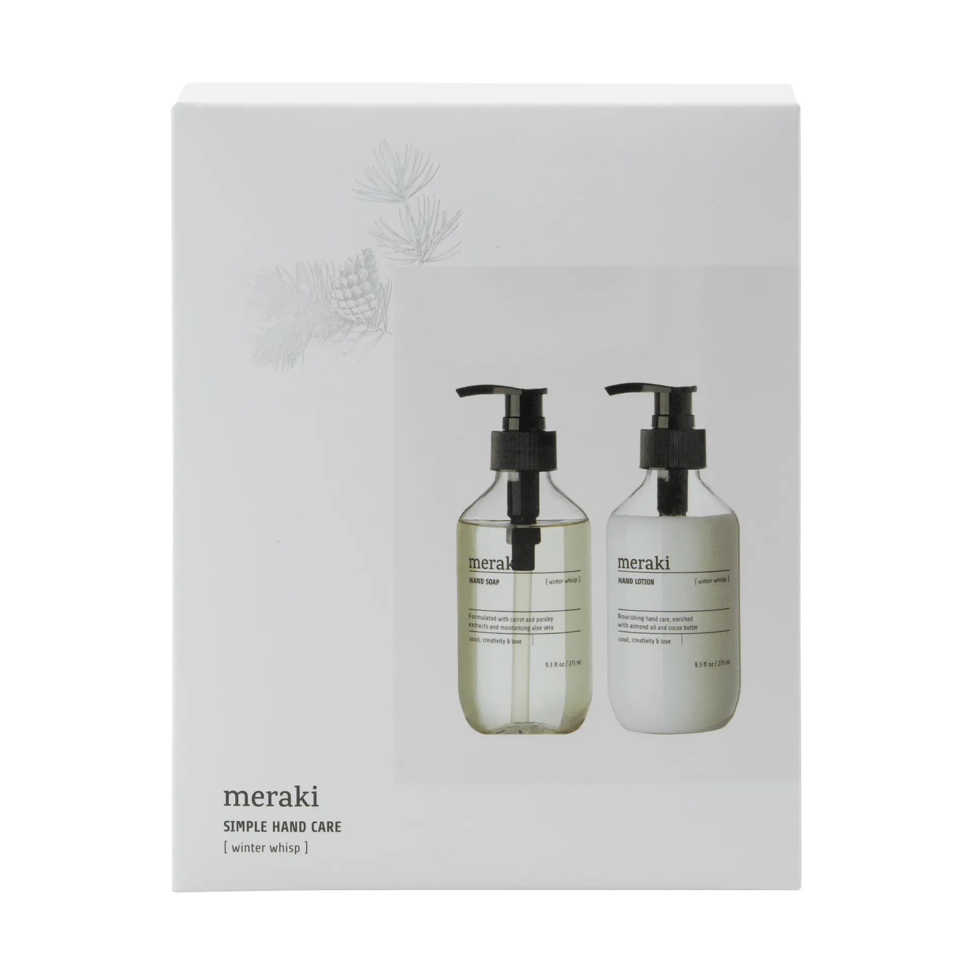 Coffret cadeau Meraki, savon et lotion à mains, Winter whisp Meraki