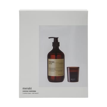 Coffret-cadeau Meraki savon pour les mains et bougie parfumée - Northern dawn + dark wood - Meraki
