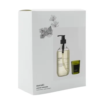 Coffret-cadeau Meraki savon pour les mains et bougie parfumée - Winter whisp, winter woods - Meraki