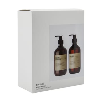 Coffret-cadeau Meraki savon pour les mains et liquide vaisselle - Exfoliant Étoile du Nord, Brise de fleurs - Meraki