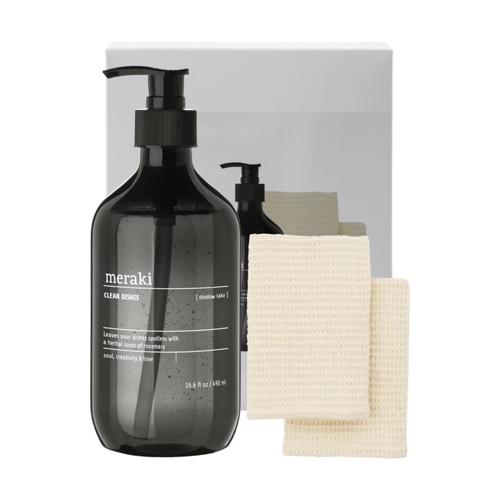Coffret cadeau Meraki, savon vaisselle et torchon, 3 pièces - Shadow lake - Meraki