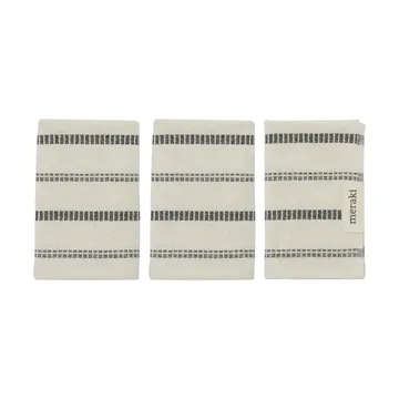 Lot de 3 lingettes True - Off-White-noir - Meraki