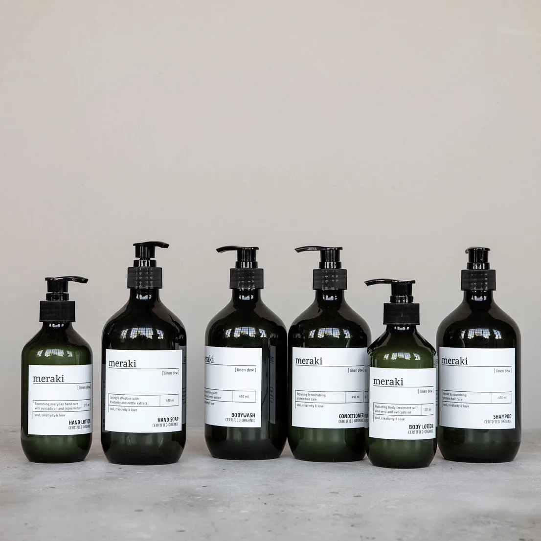 Lotion pour les mains Meraki 275 ml, Linen dew Meraki