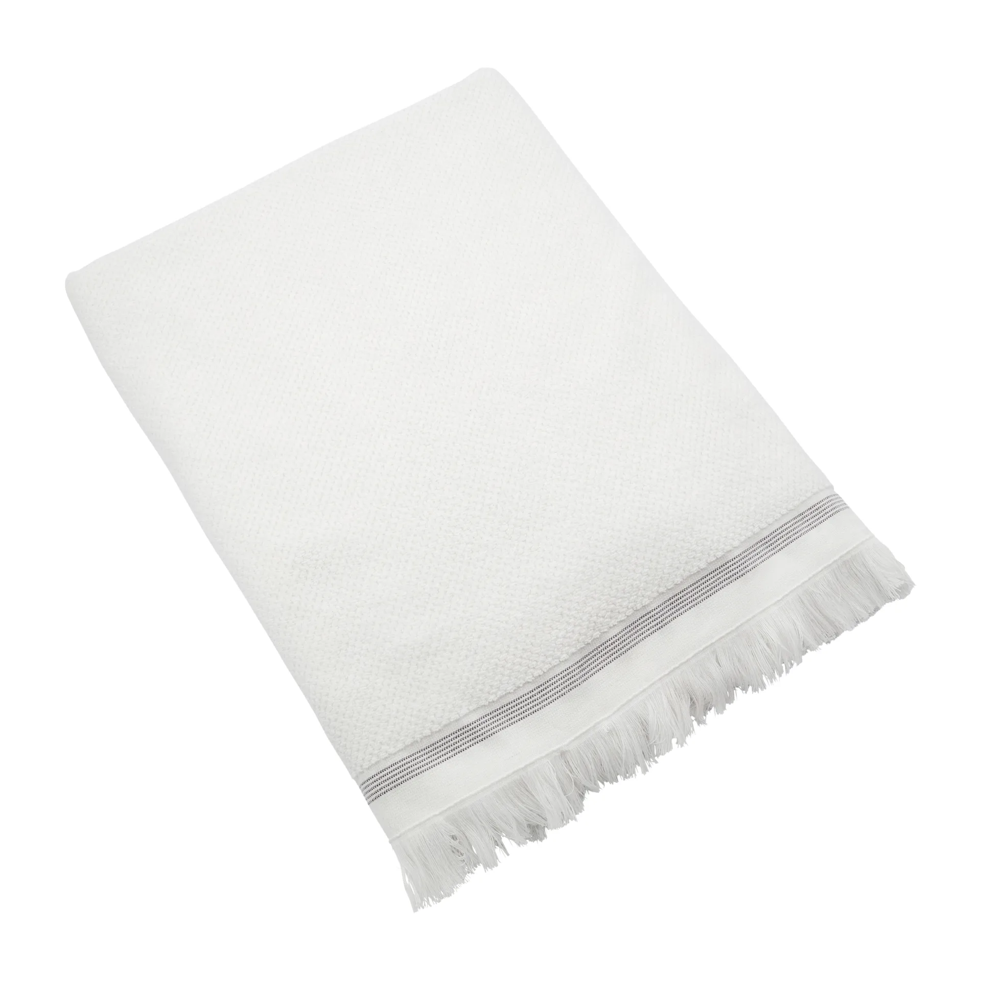 Serviette blanches avec rayures grises Meraki, 100x180 cm Meraki