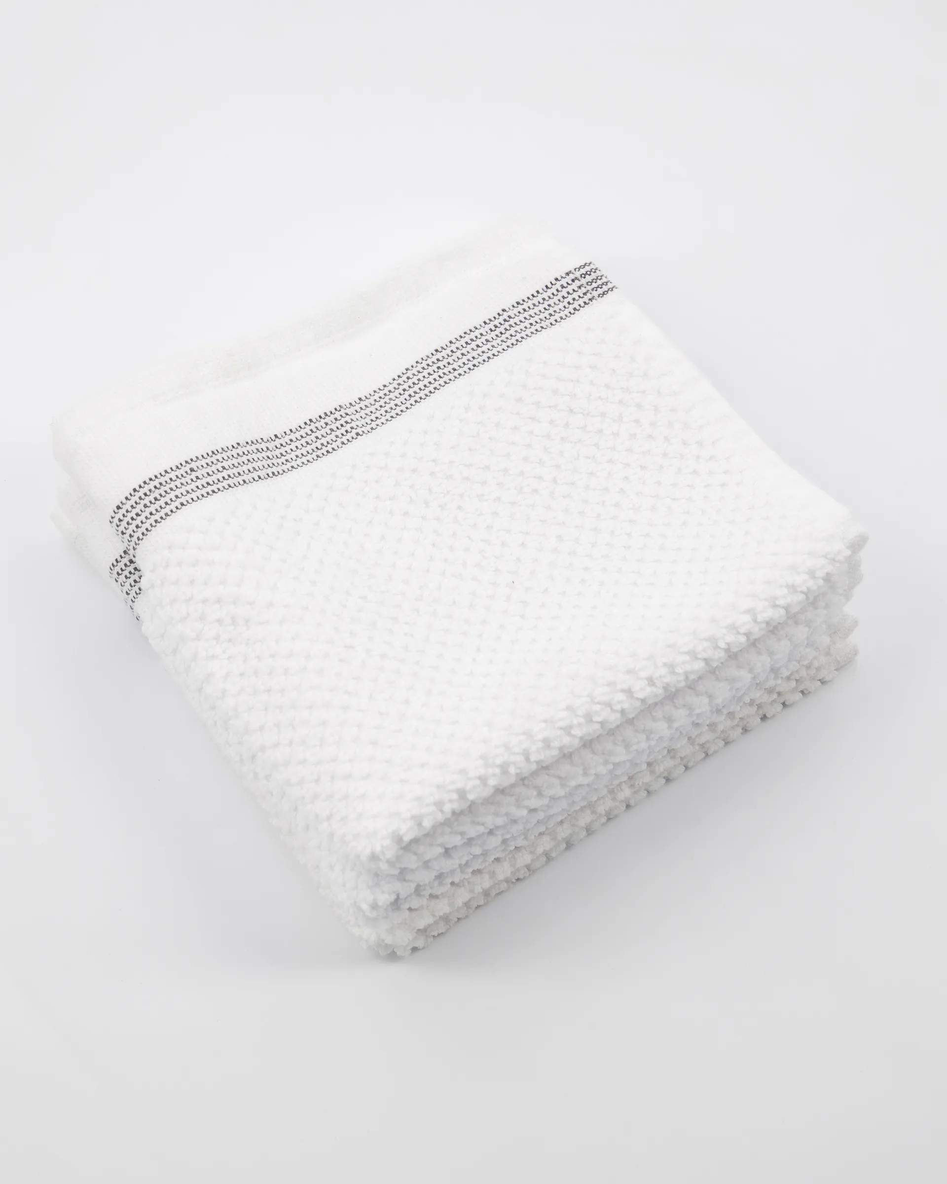 Serviette blanches avec rayures grises Meraki Lot de 3, 30x30 cm Meraki