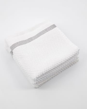Serviette blanches avec rayures grises Meraki Lot de 3 - 30x30 cm - Meraki