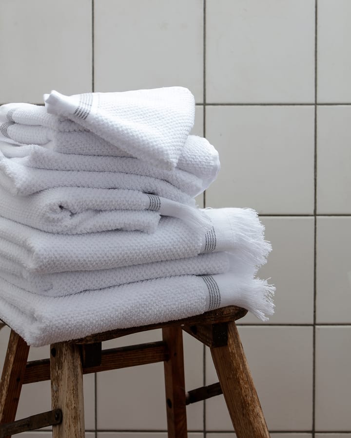 Serviette blanches avec rayures grises Meraki Lot de 3 - 30x30 cm - Meraki