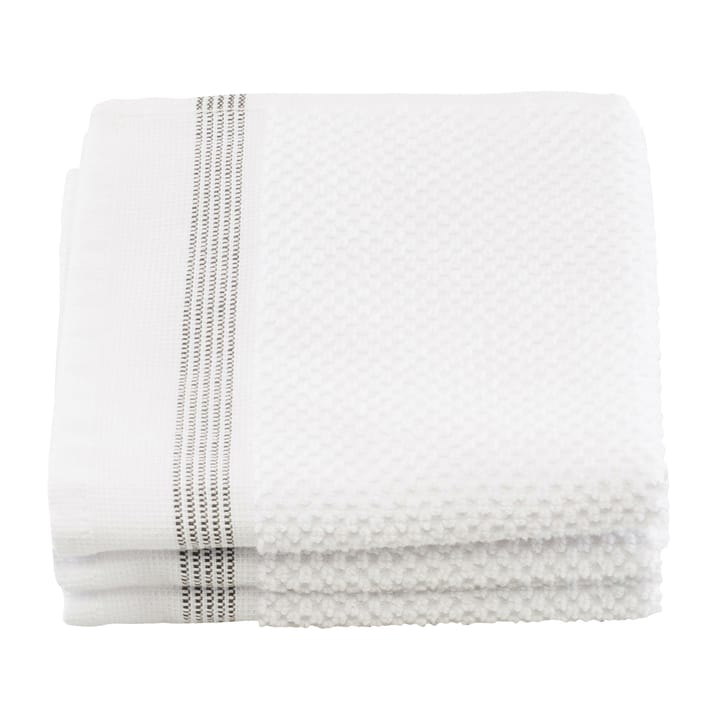 Serviette blanches avec rayures grises Meraki Lot de 3 - 30x30 cm - Meraki
