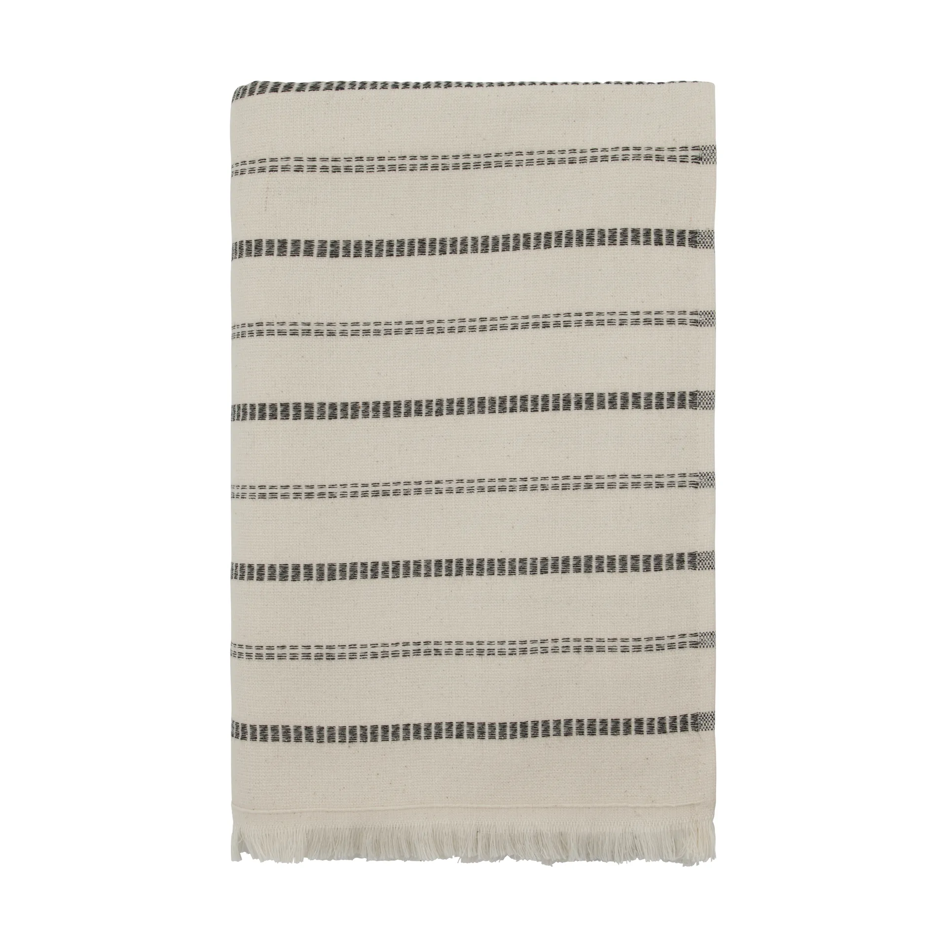 Serviette de bain True, Off-White-noir, 70x140 cm Meraki