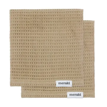 Torchons Pumila 30x30 cm, lot de 2 - Safari - Meraki