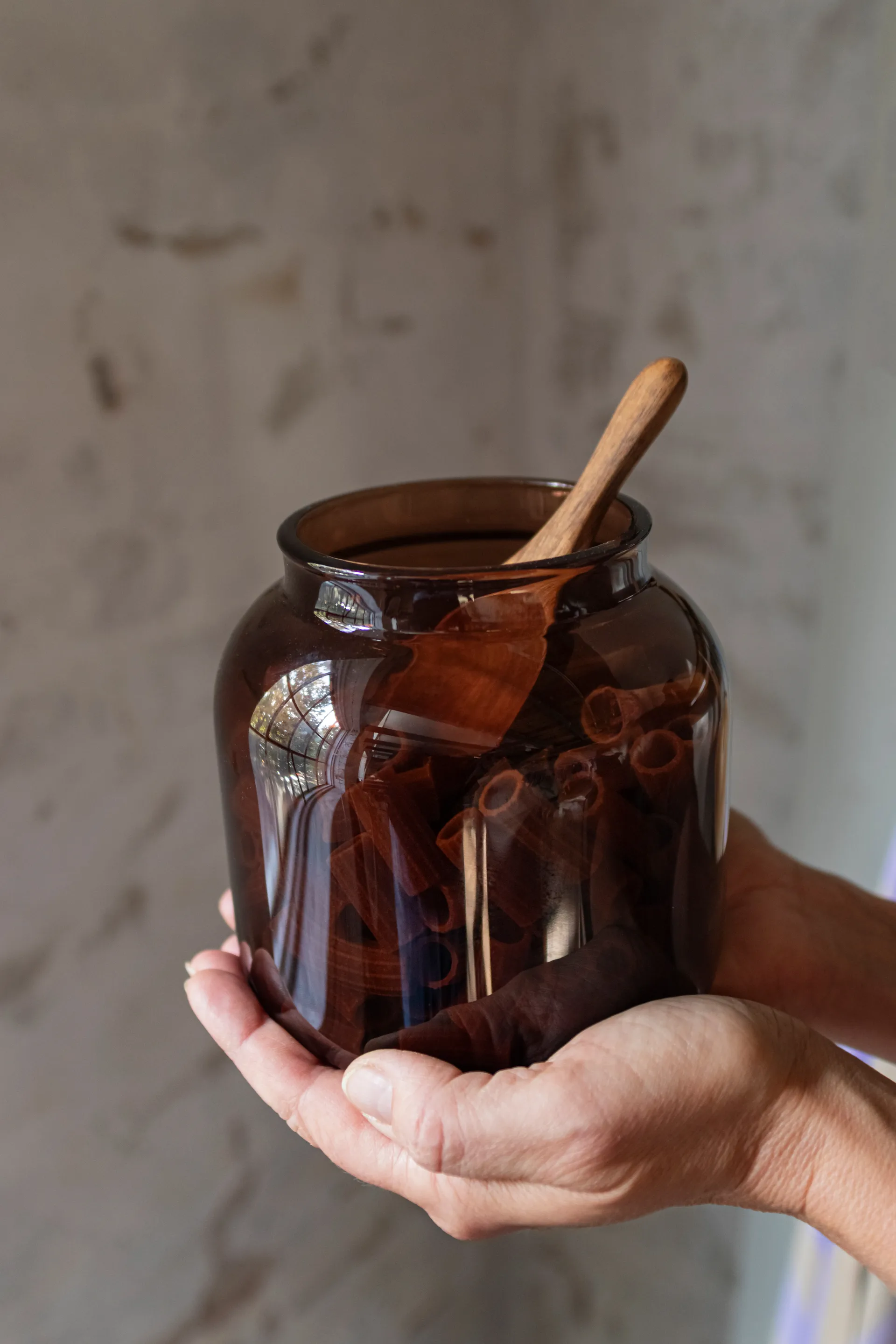 Bocal Luna avec couvercle small 13 cm, Brown Mette Ditmer