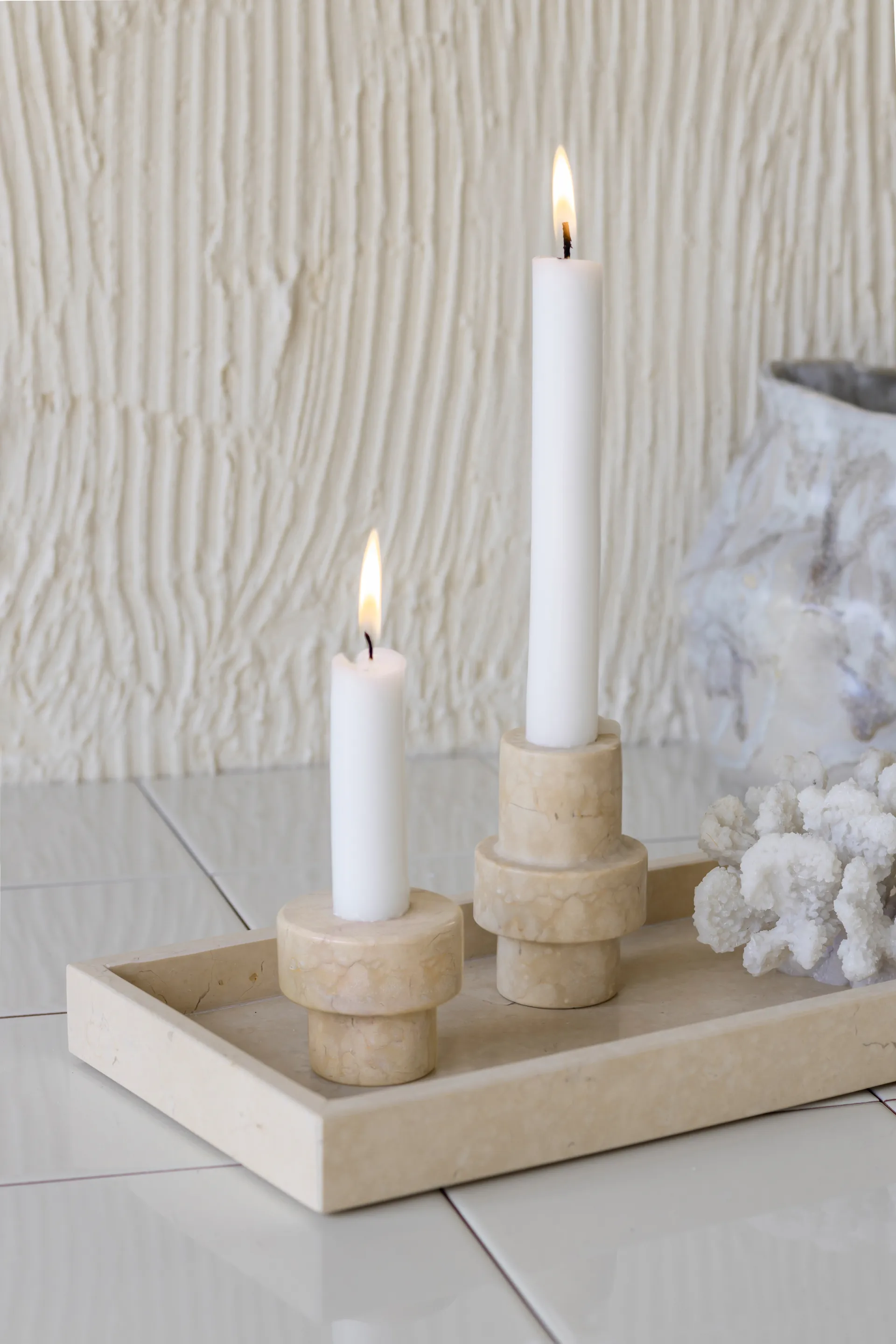 Bougeoir Marble 5 cm, Sable Mette Ditmer