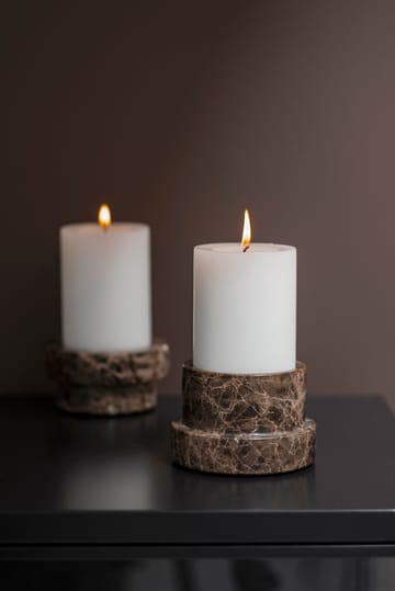 Bougeoir Marble pour bougies en bloc 6,5 cm - Marron - Mette Ditmer