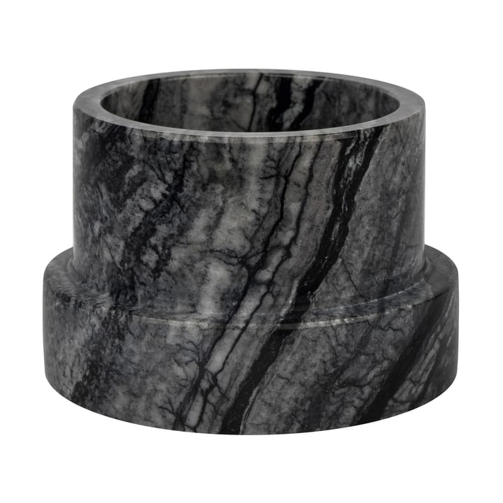 Bougeoir Marble pour bougies en bloc 6,5 cm - Noir-gris - Mette Ditmer