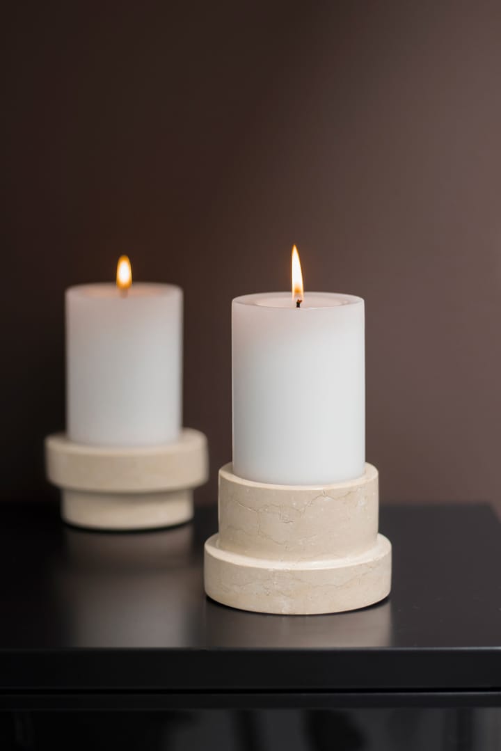 Bougeoir Marble pour bougies en bloc 6,5 cm - Sand - Mette Ditmer