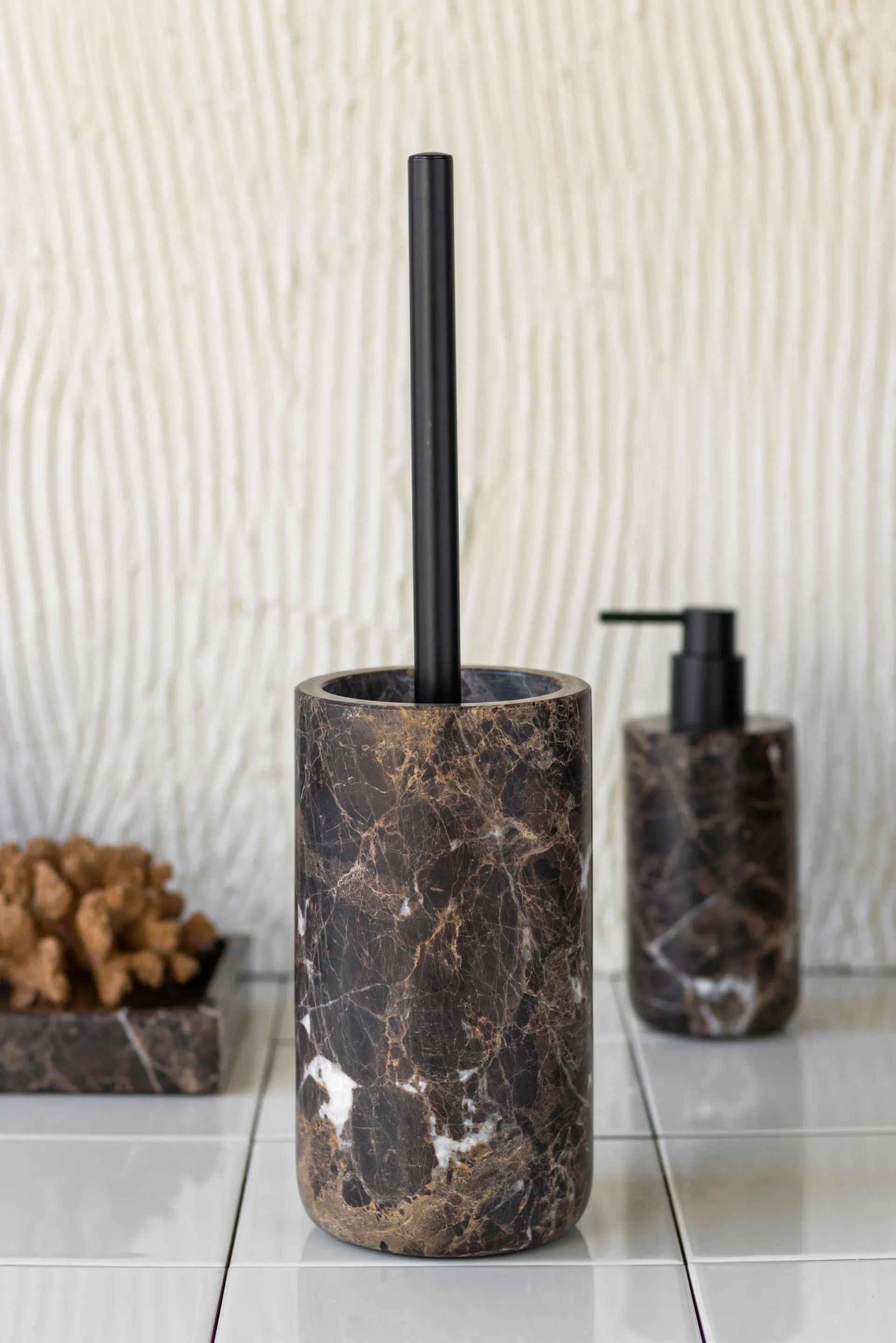 Brosse de toilette Marble 36 cm, Marron Mette Ditmer