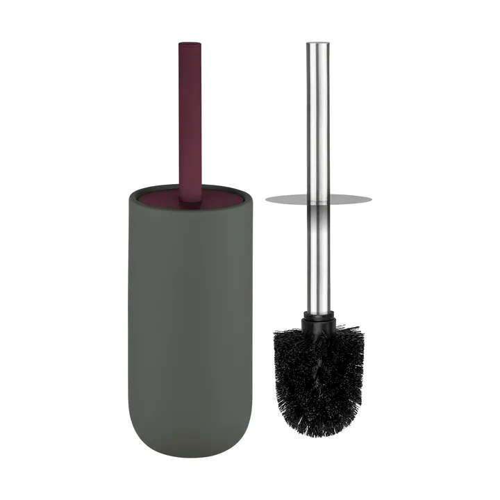 Brosse de toilettes Lotus Play, avec 2 têtes de brosse - Dark olive - Mette Ditmer