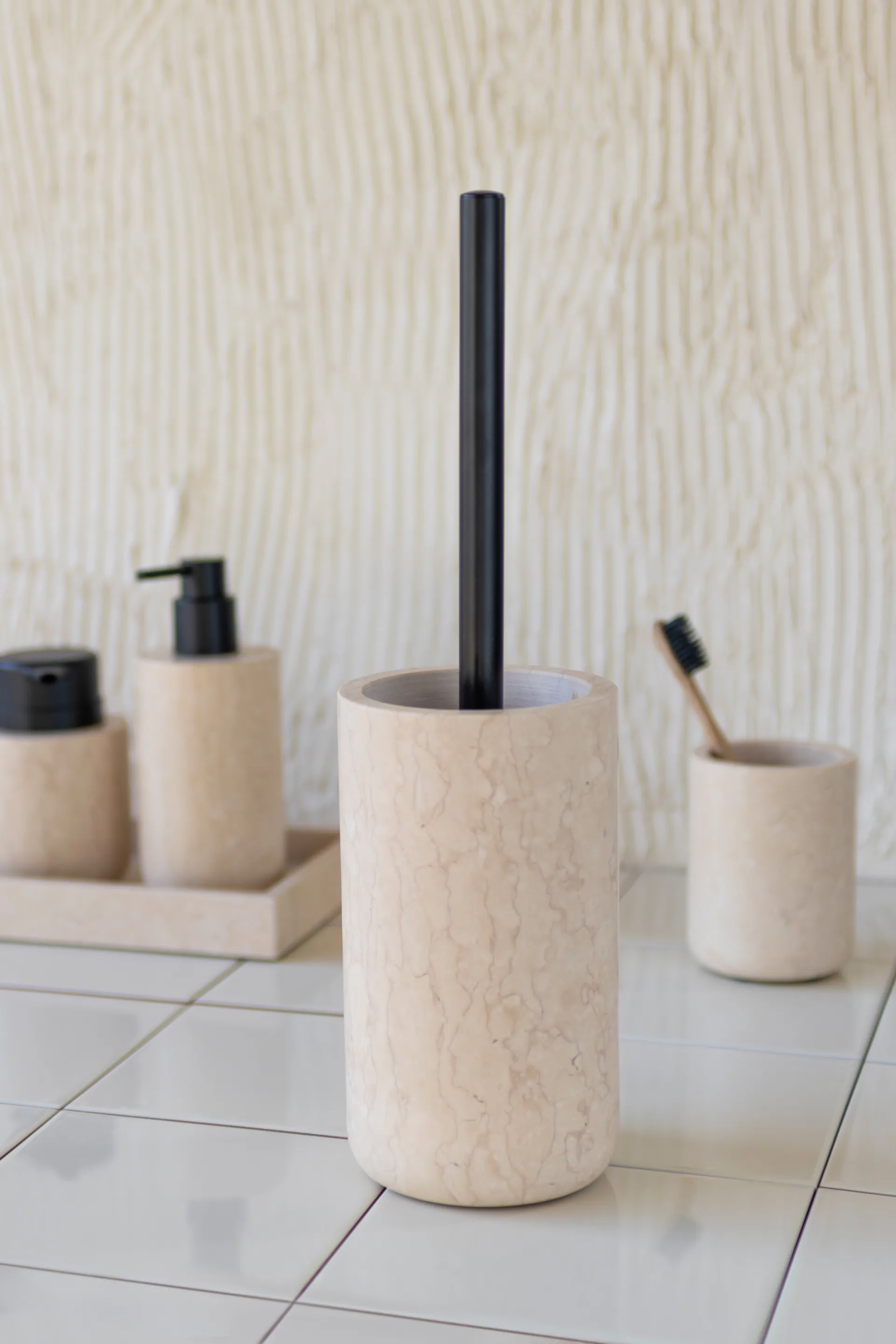 Brosse wc Marble 36 cm, Sable Mette Ditmer