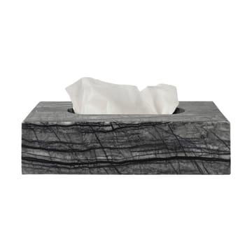 Coffret à mouchoirs Marble 14x25,5 cm - Noir-gris - Mette Ditmer