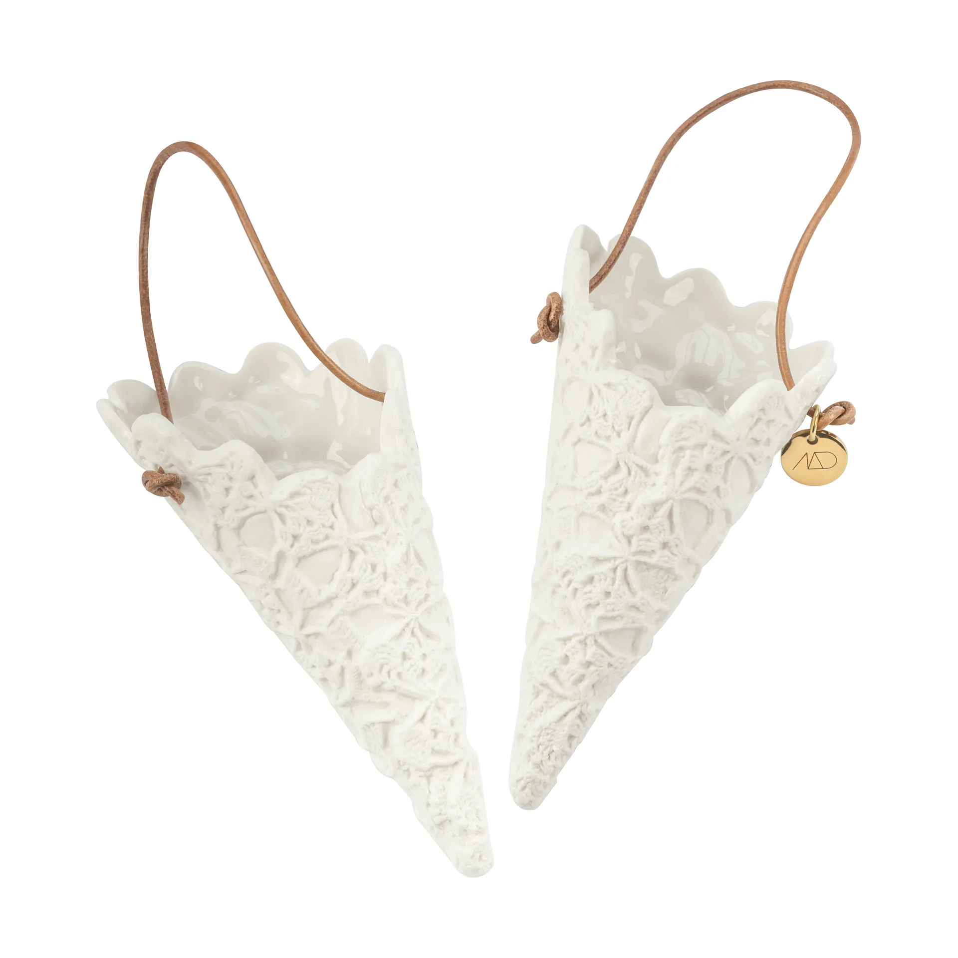 Cône de Noël Lace Lot de 2, Blanc cassé Mette Ditmer