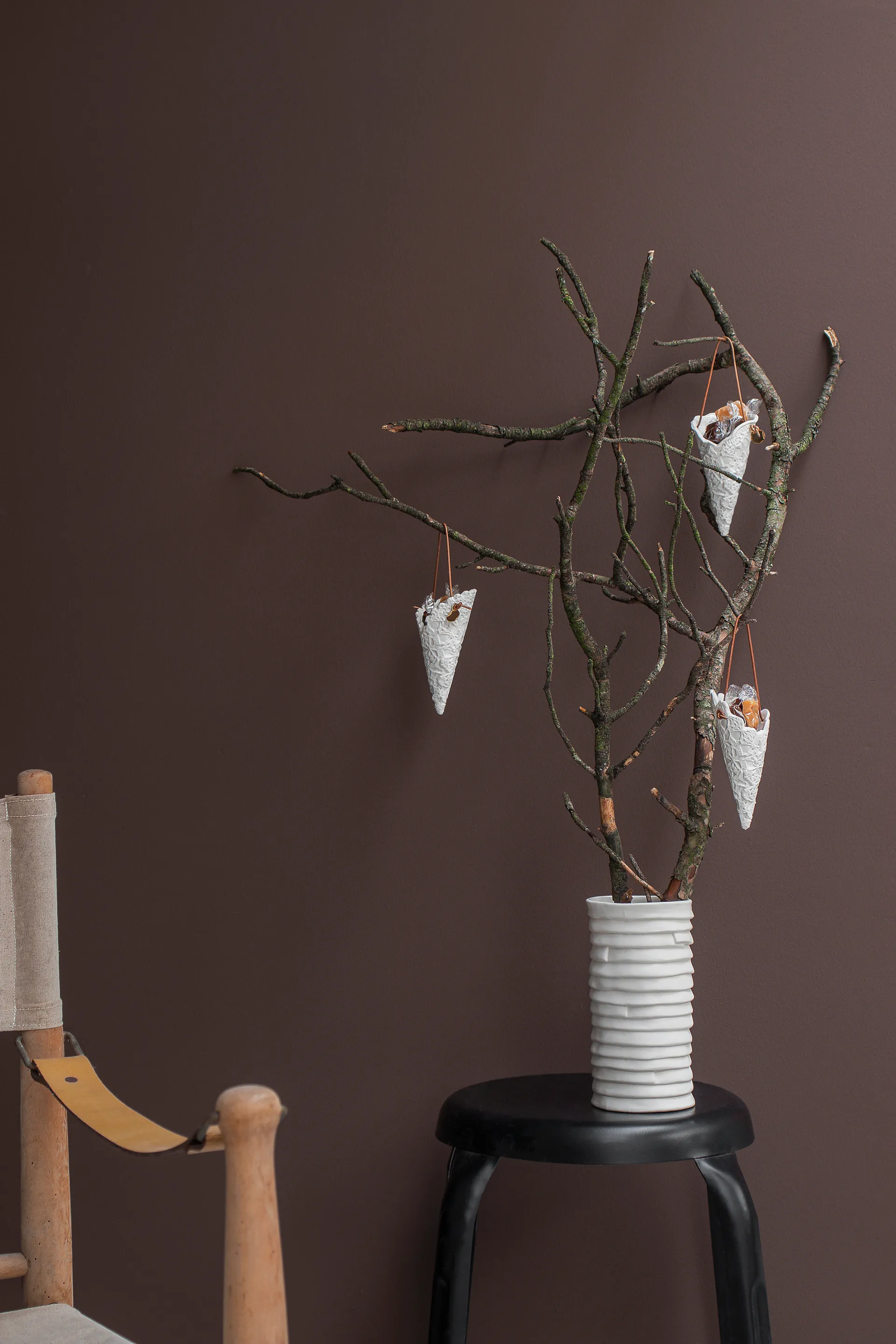 Cône de Noël Lace Lot de 2, Blanc cassé Mette Ditmer