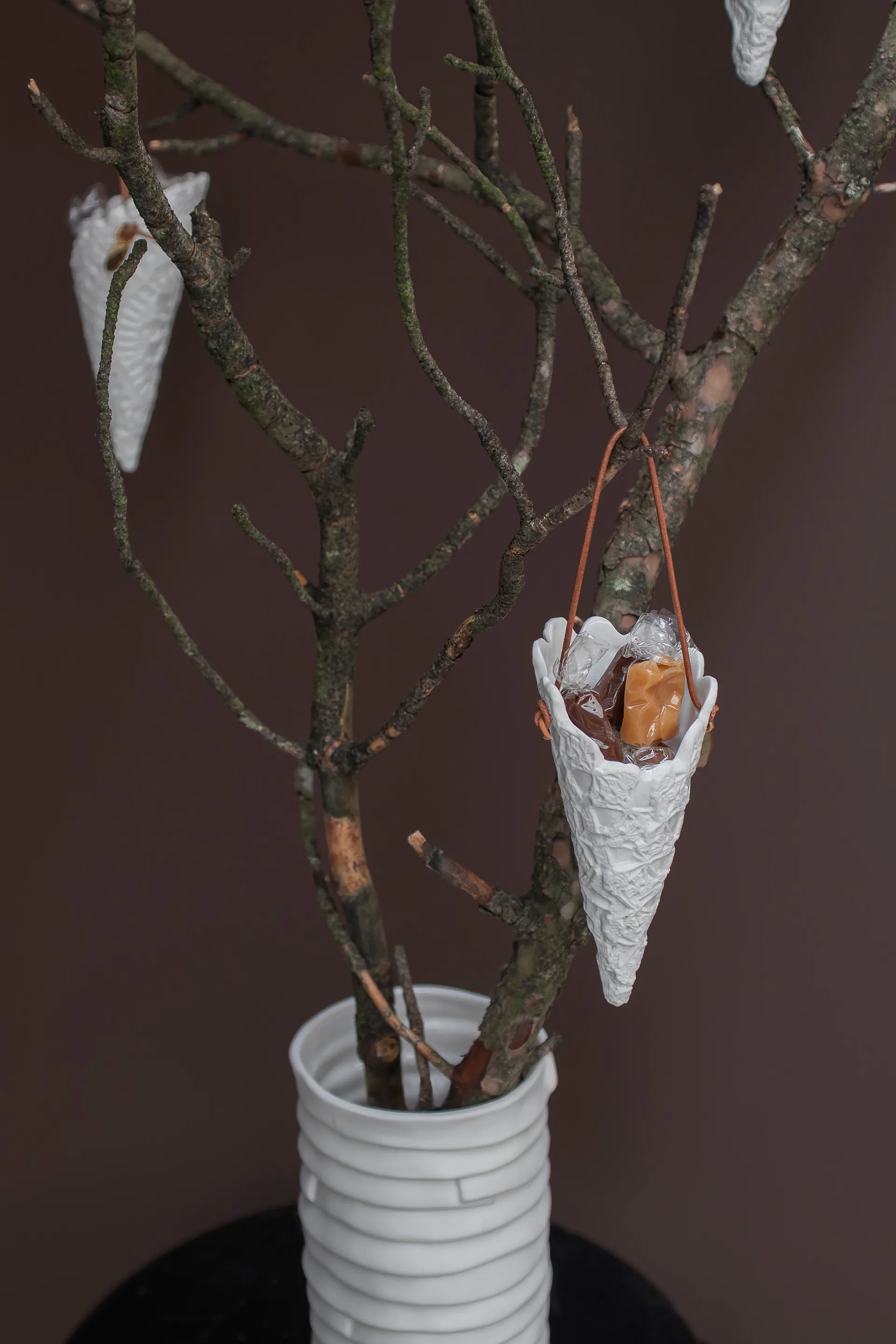 Cône de Noël Lace Lot de 2, Blanc cassé Mette Ditmer