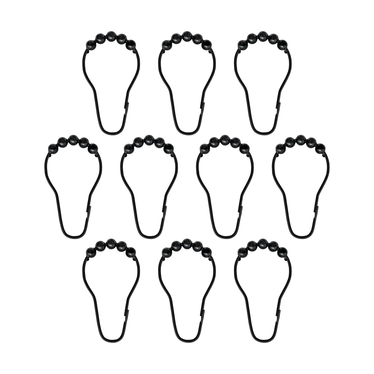 Mette Ditmer Crochets pour rideau de douche Aqua, lot de 10 Noir