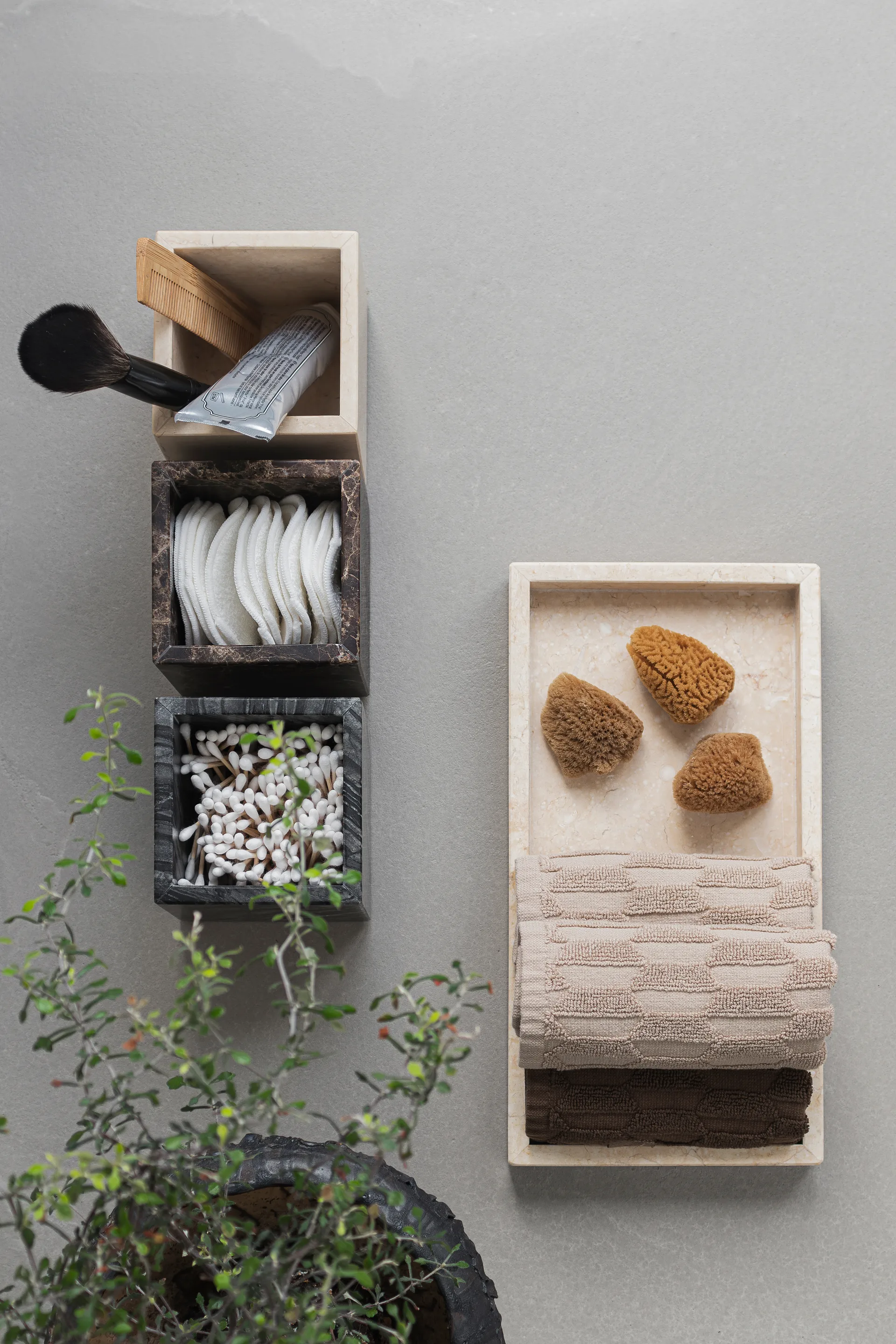 Cube Marble 8,5x8,5 cm, Black-grey Mette Ditmer